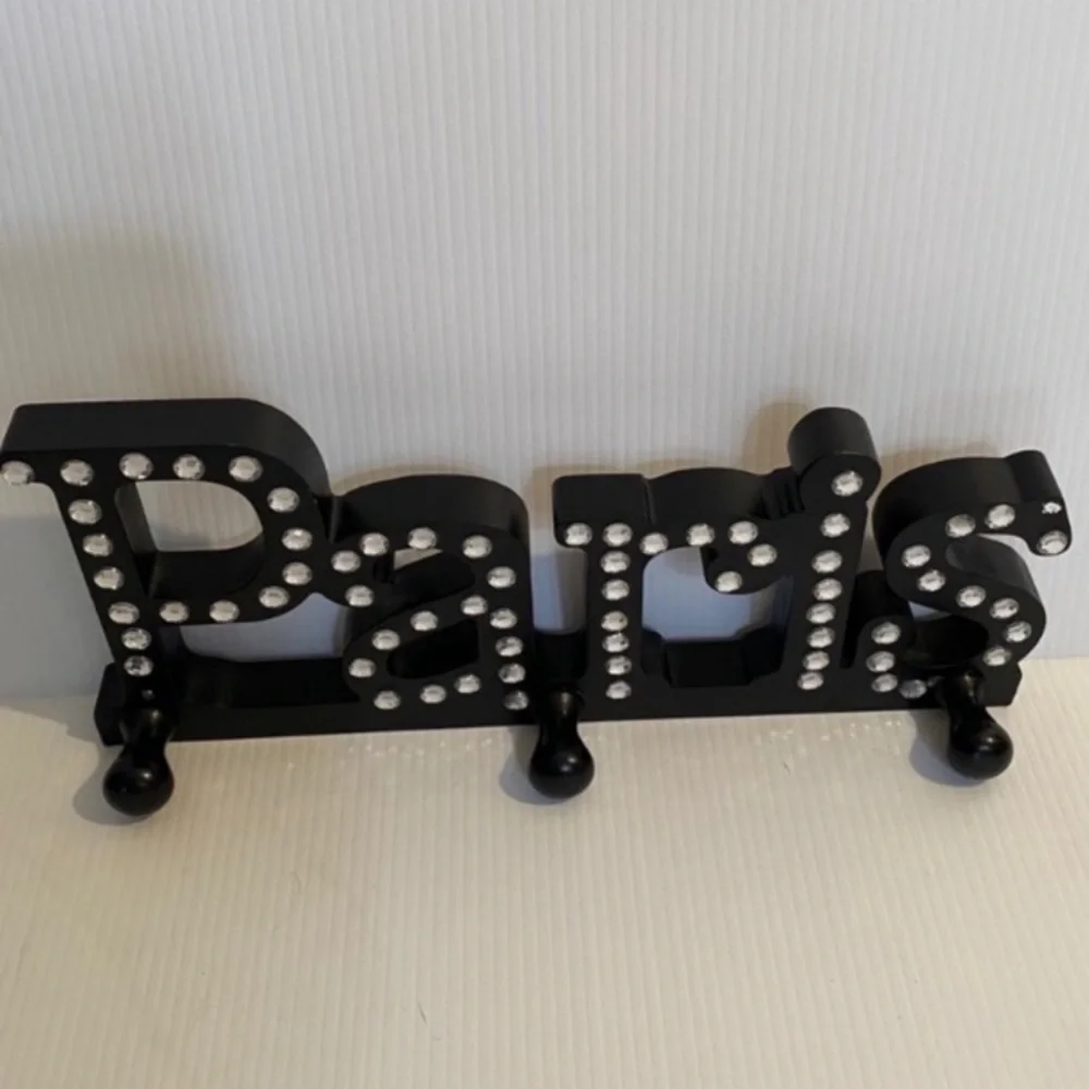Paris Wall Hook Sparkling Hanger Organizer Jewelry Lingerie Rhinestone Gem Black
